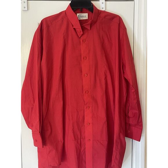 Classics Men’s Red Long Sleeve Button Up Shirt Size XL - Picture 3 of 5